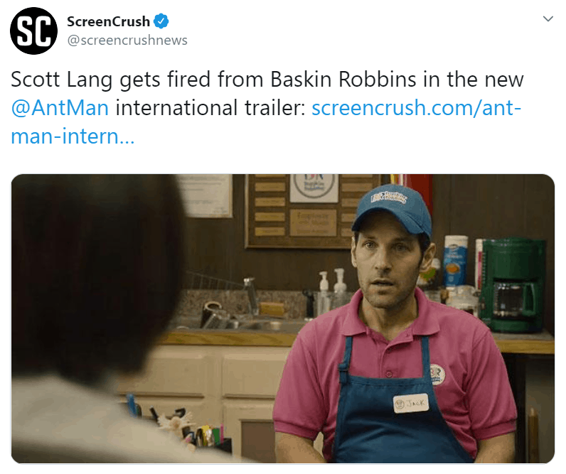 tweet post from Screencrush