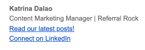 email signature from Katrina Dalao of Referral Rock