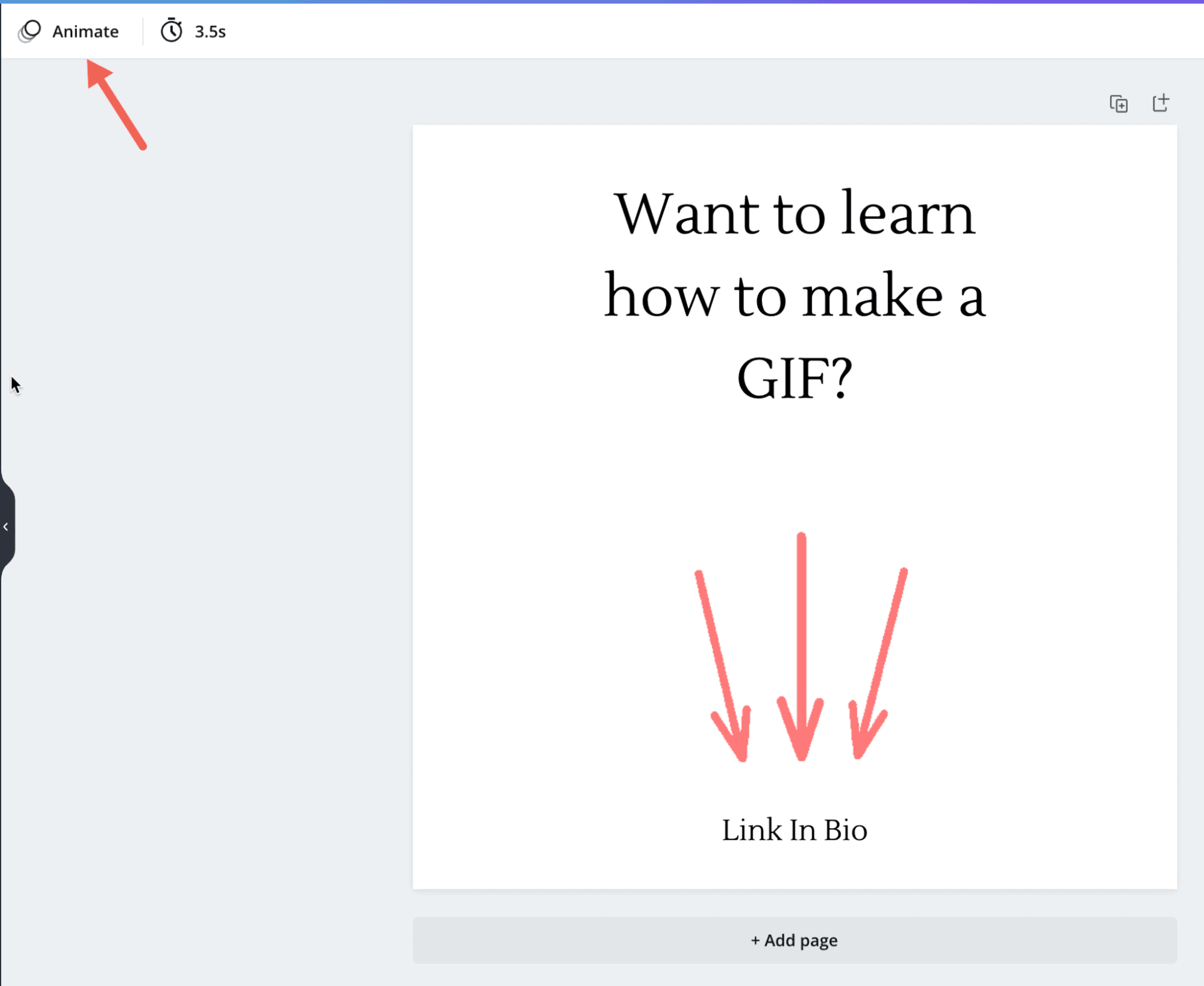 Canva - click on Animate