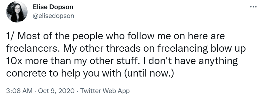 Elise Dopson's tweet