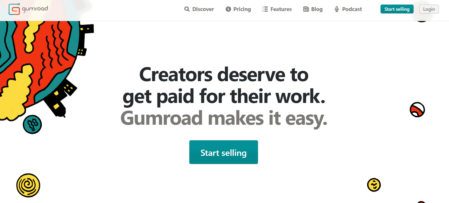 Gumroad landing page