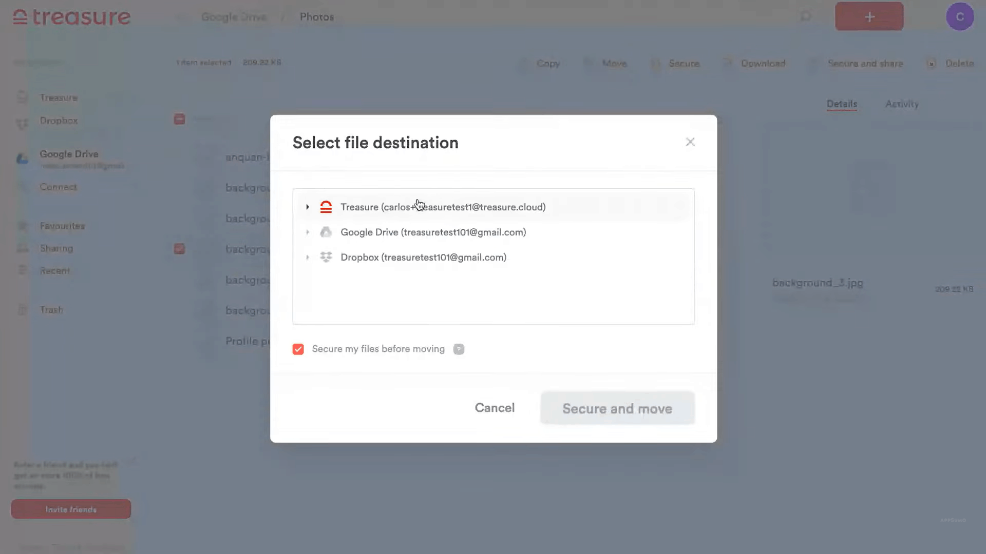 dropbox alternative - Treasure