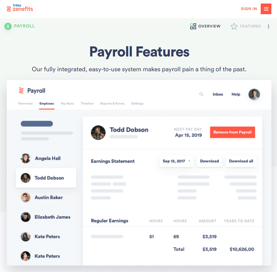 payroll software - zenefits