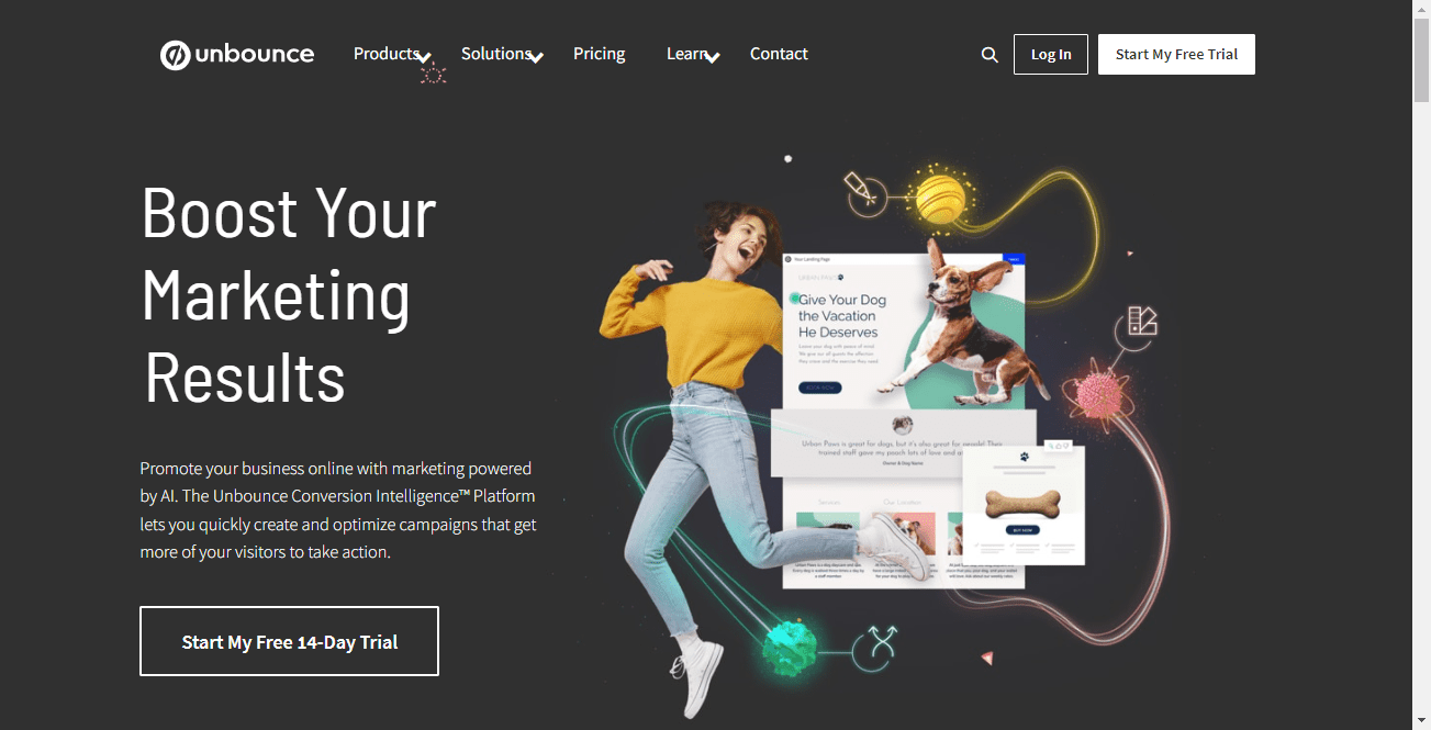 Tools for splash page - Unbounce