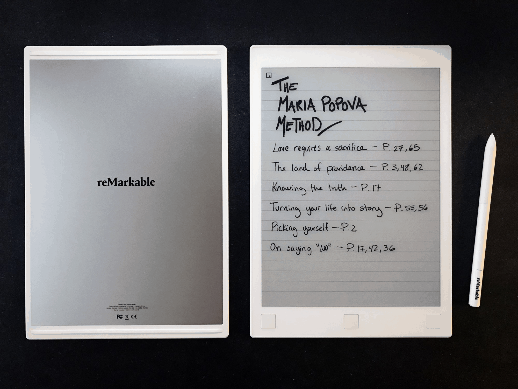 Example of the Maria Popova note-taking method (via Remarkable)