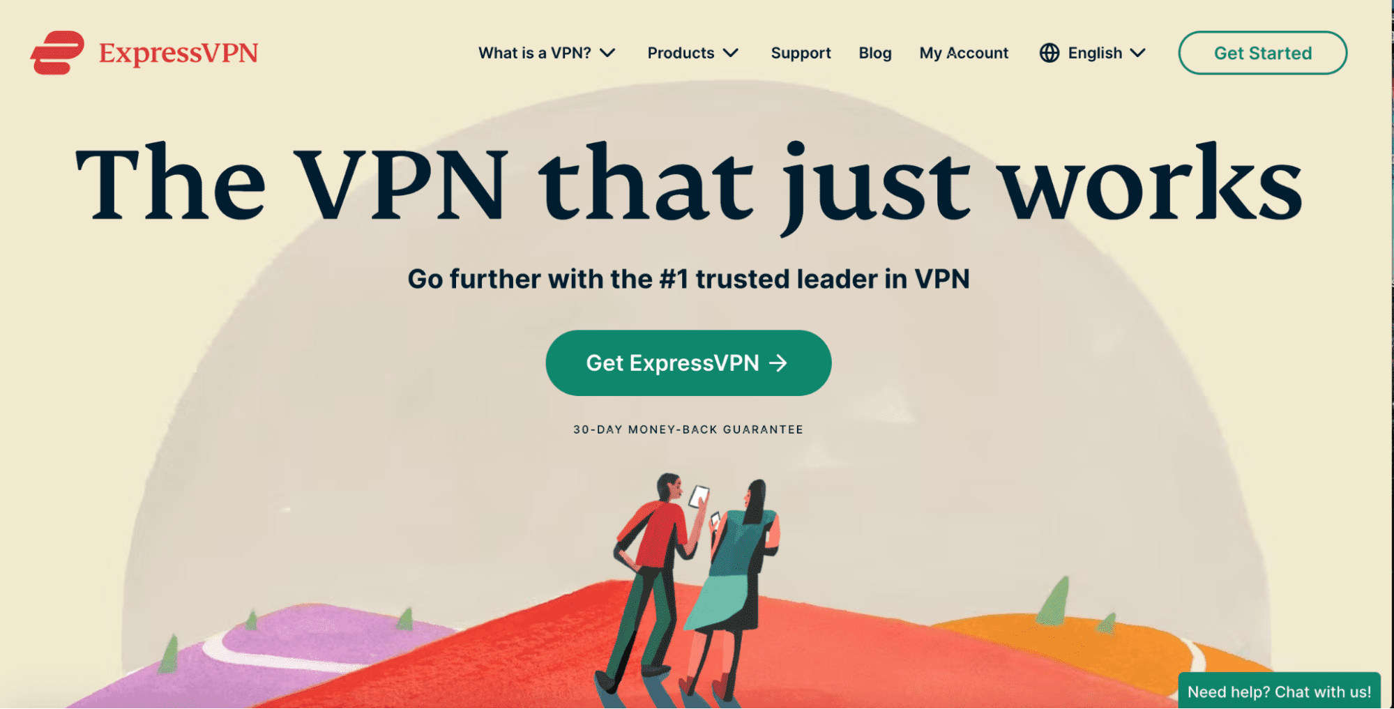 ExpressVPN‘s product landing page