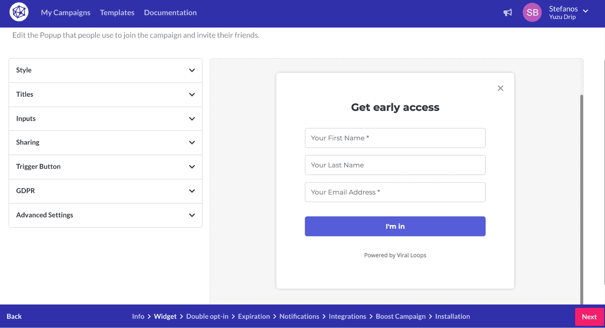 Viral Loops - Easily Customizable Campaign Templates