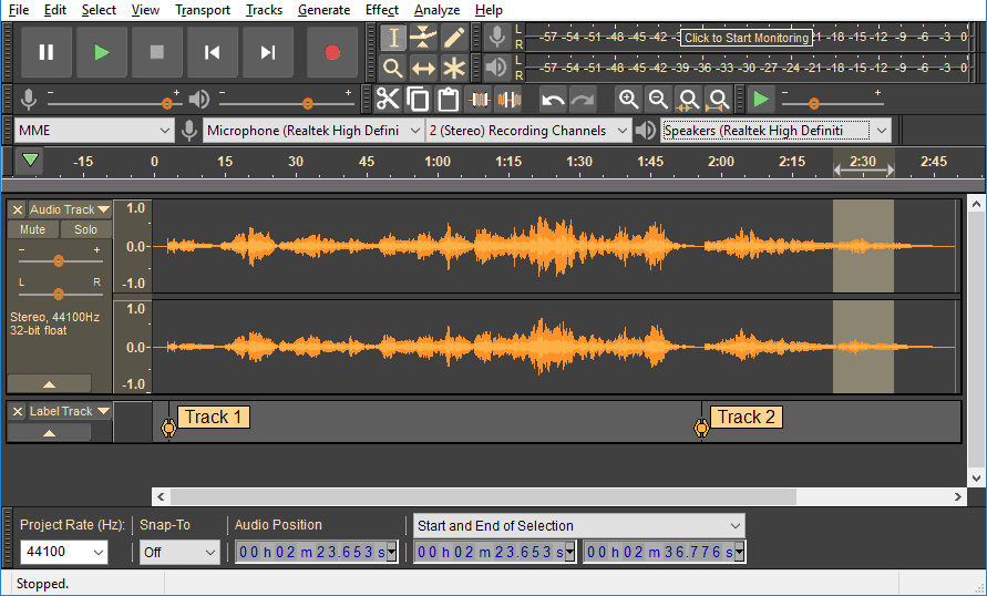 podcast recording software - audacity