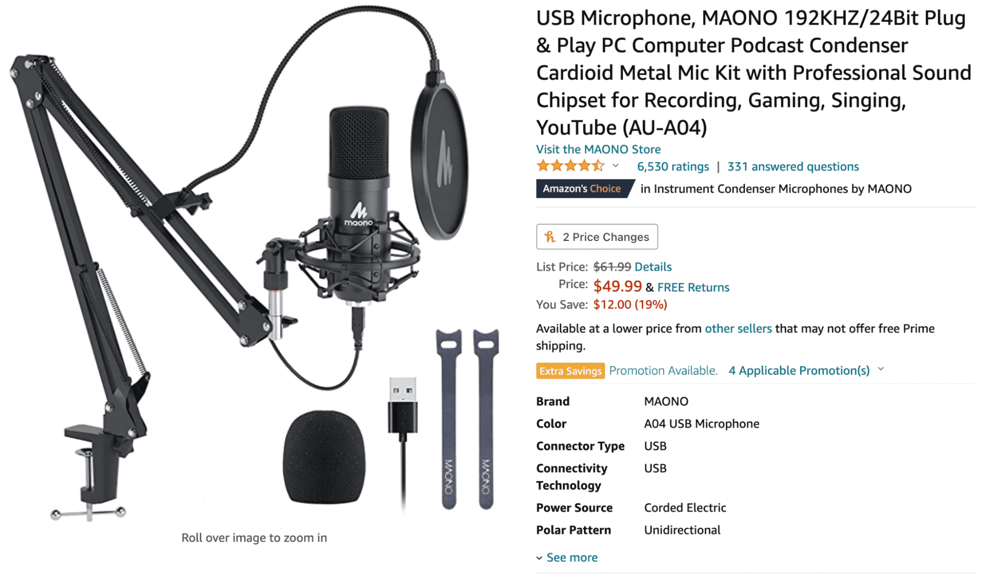 podcast microphone - Maono AU-A04