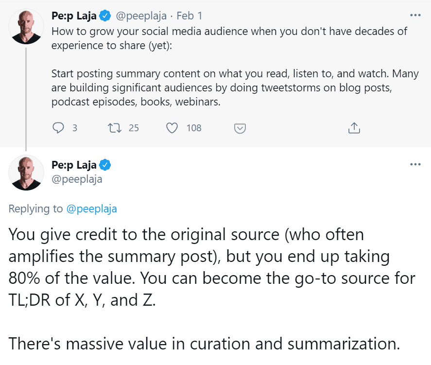 Peep Laja's tweet