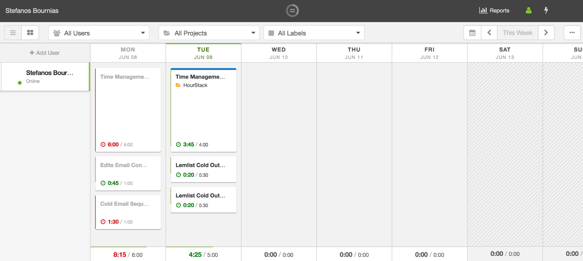 Time management tools - HourStack