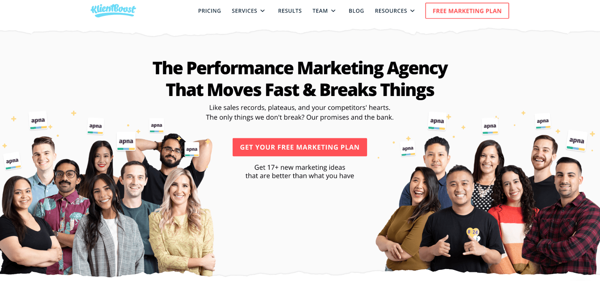 Klientboost landing page