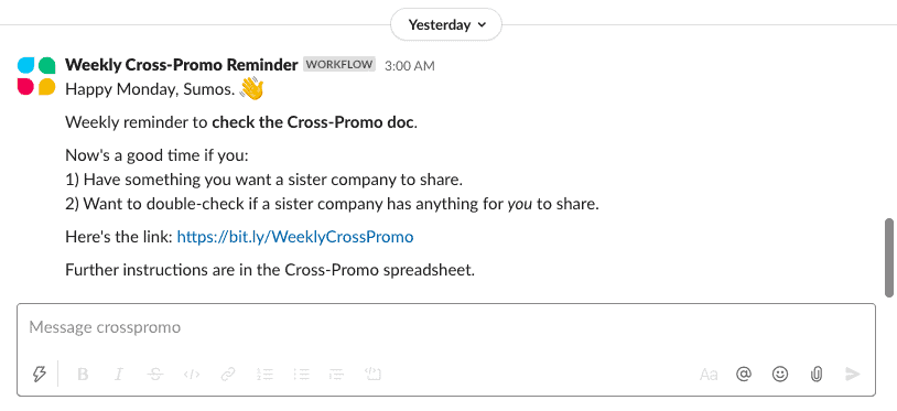 slack project management set automated reminders