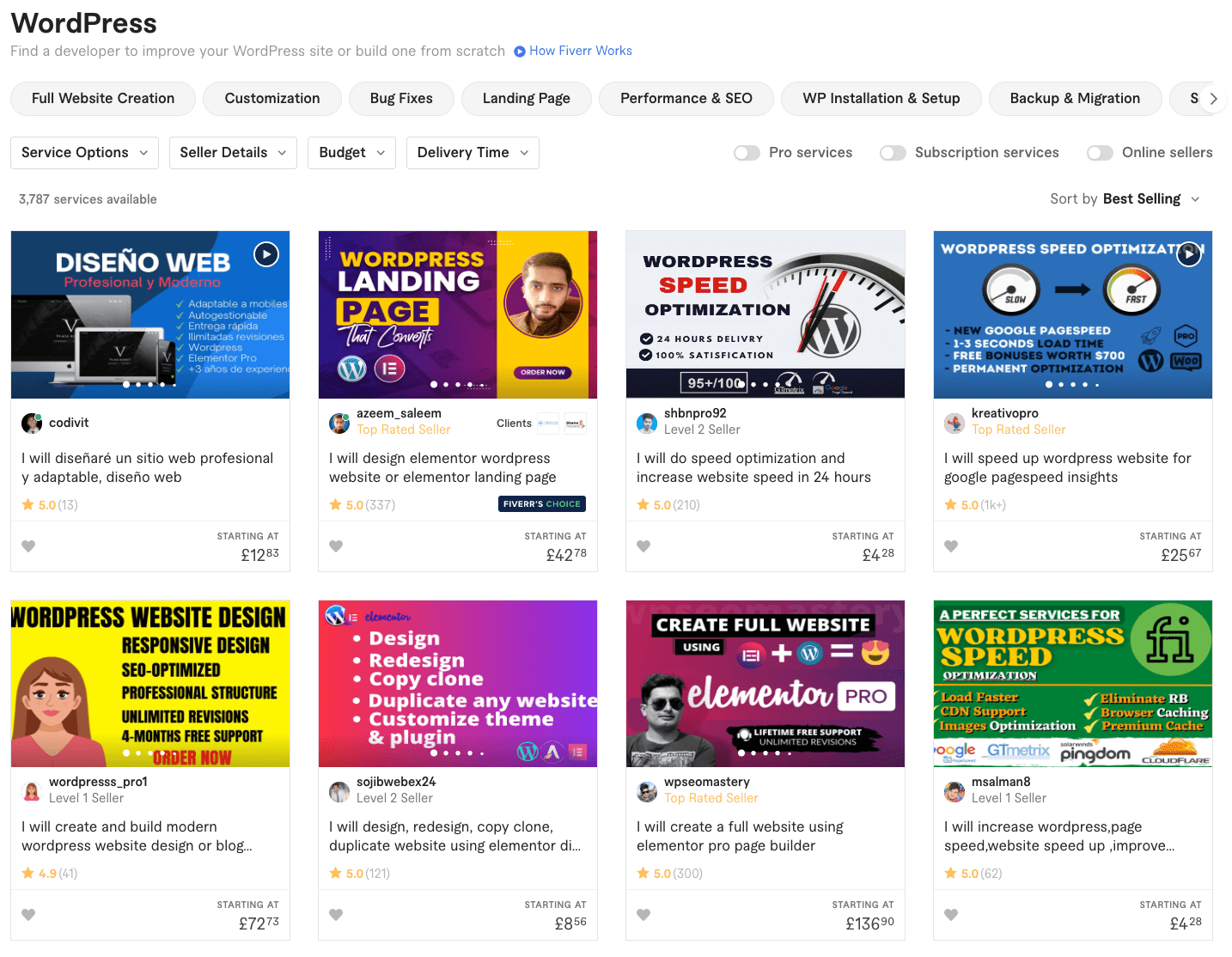 Fiverr’s WordPress developers
