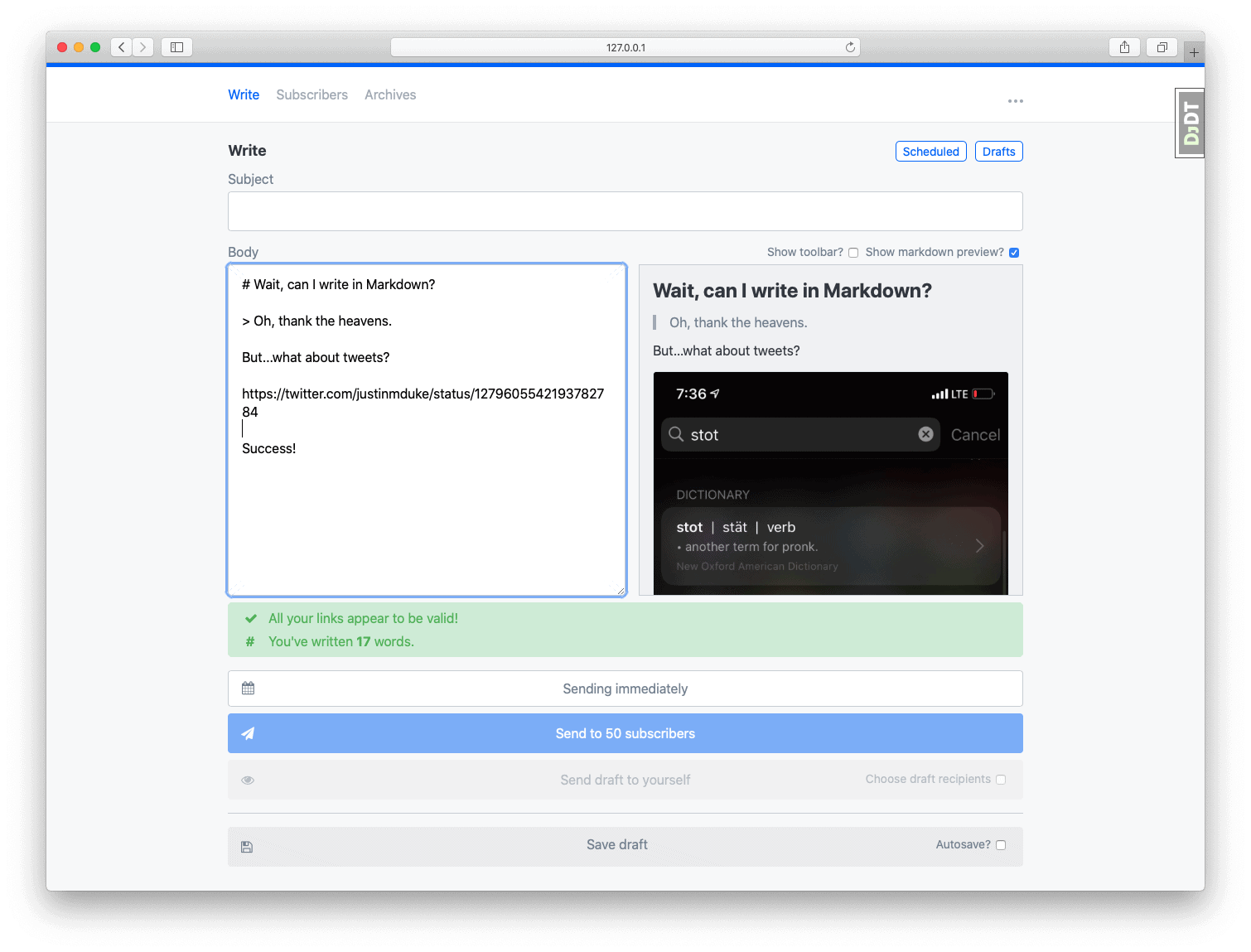 email newsletter software - buttondown