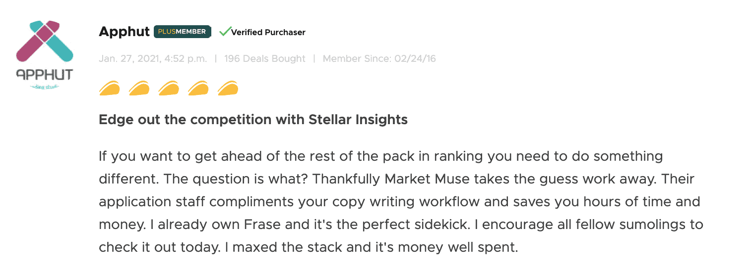 Sumo-lings review on MarketMuse
