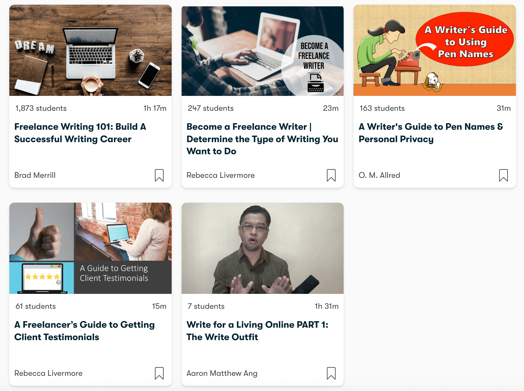 courses for beginner freelance writers