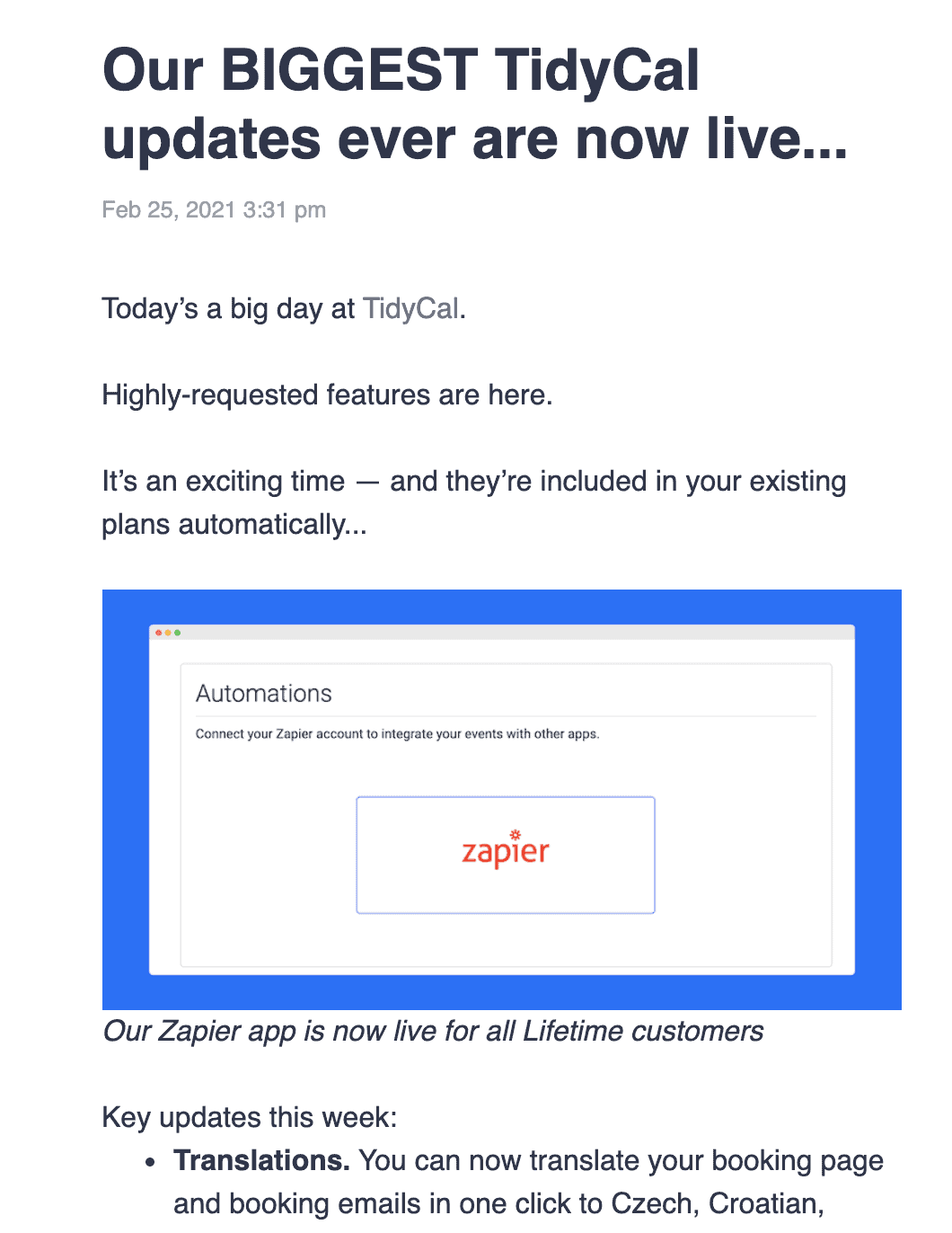 TidyCal email