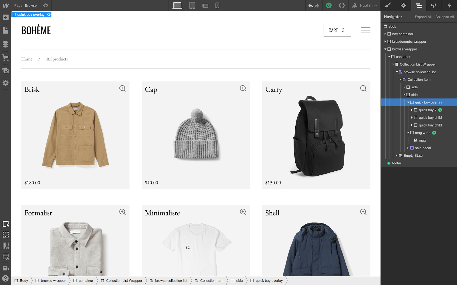 best ecommerce platforms - webflow