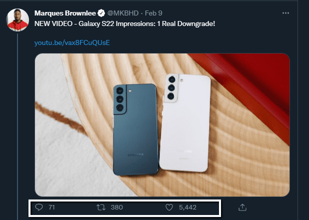 Marques Brownlee Youtube content sharing through social media