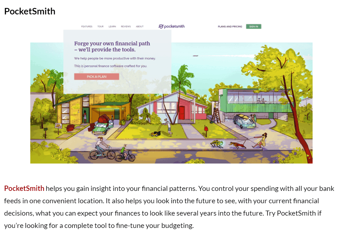 Website Idea - PocketSmith