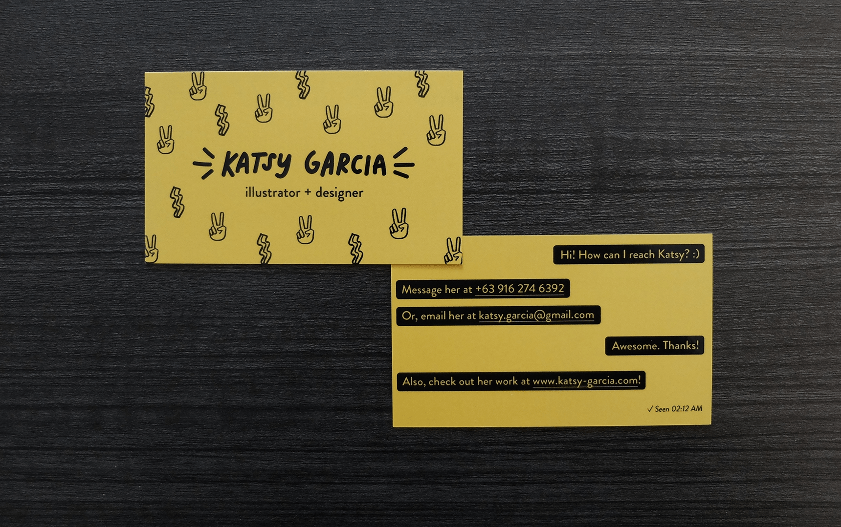Business card by Katsy Garcia 