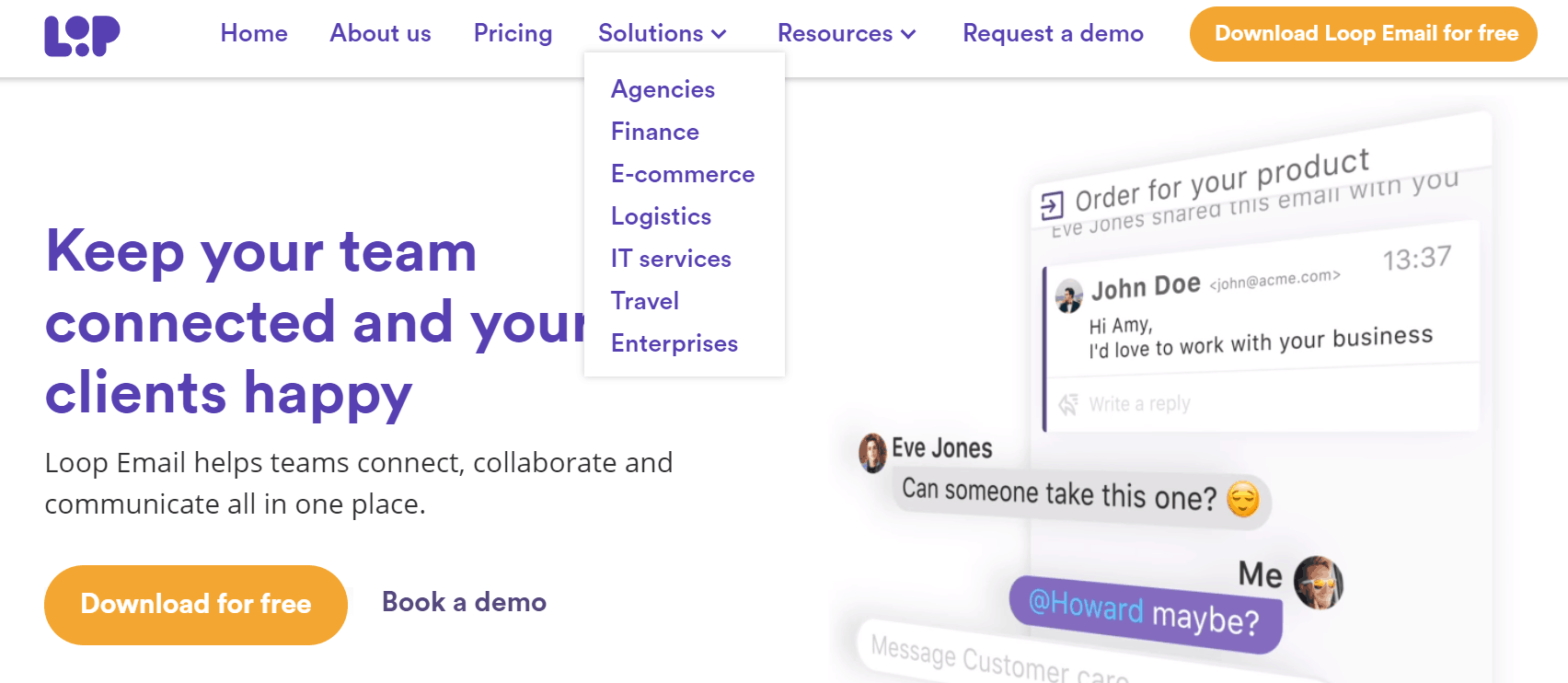 Intercom alternative - Loop email