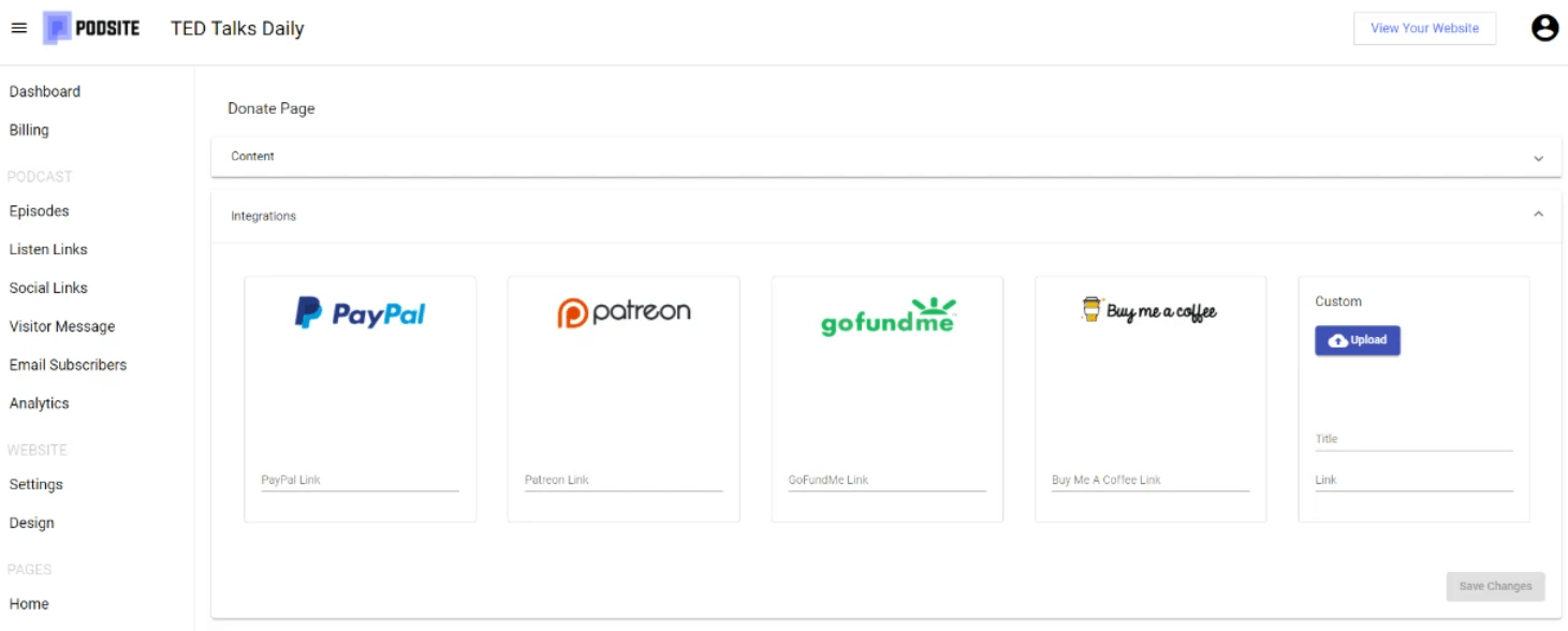 podcast-centric web builder