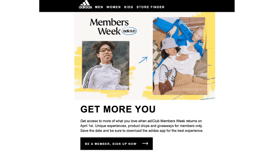 Adidas’s newsletter