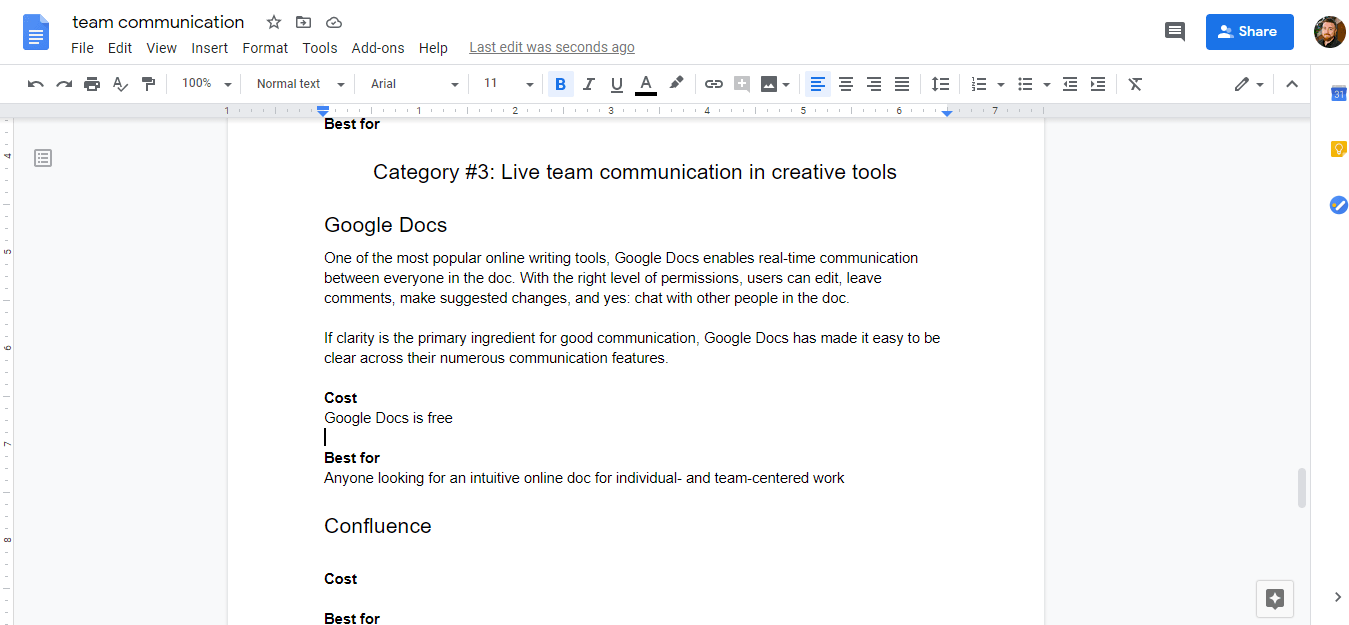 team communication google drive