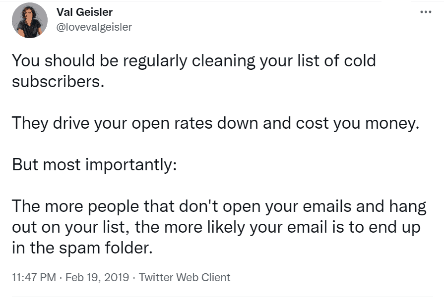 Val Geisler's tweet