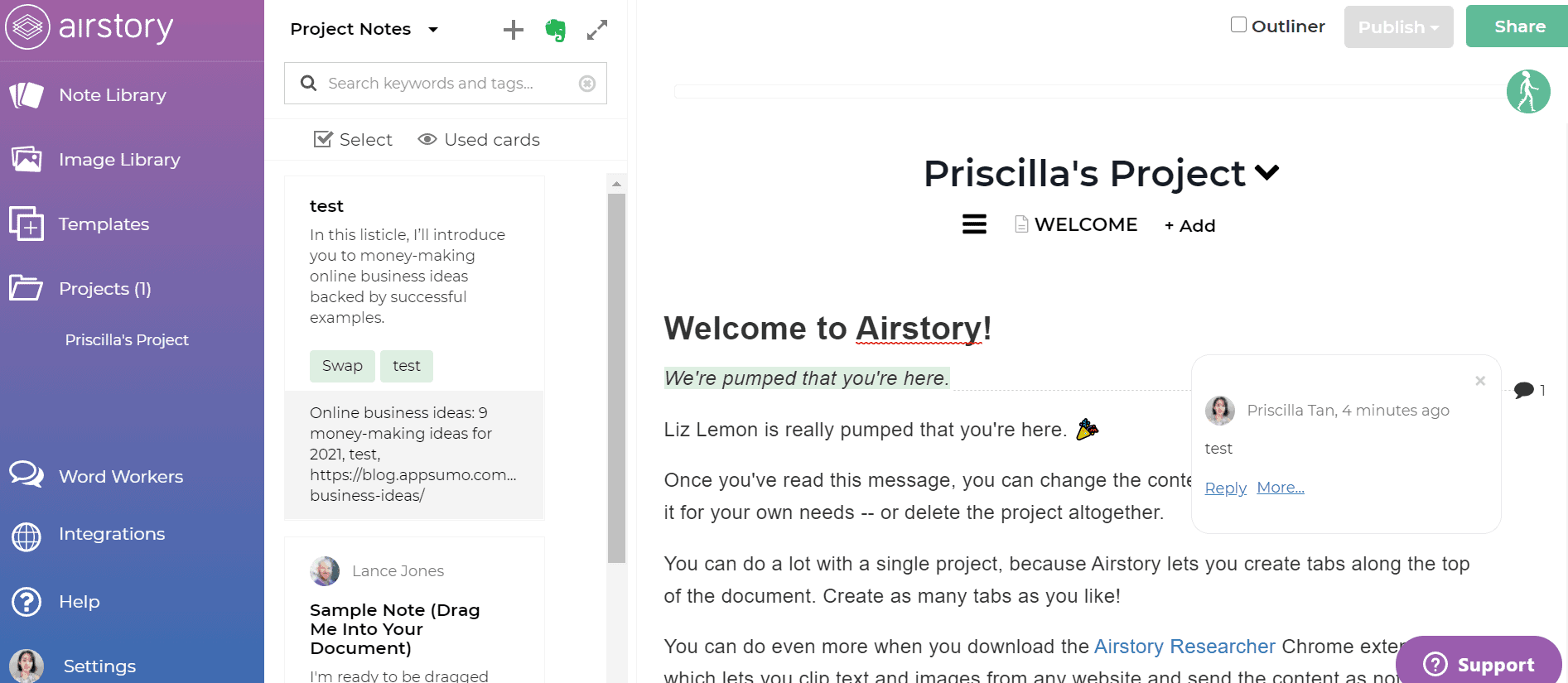 Scrivener alternative - Airstory