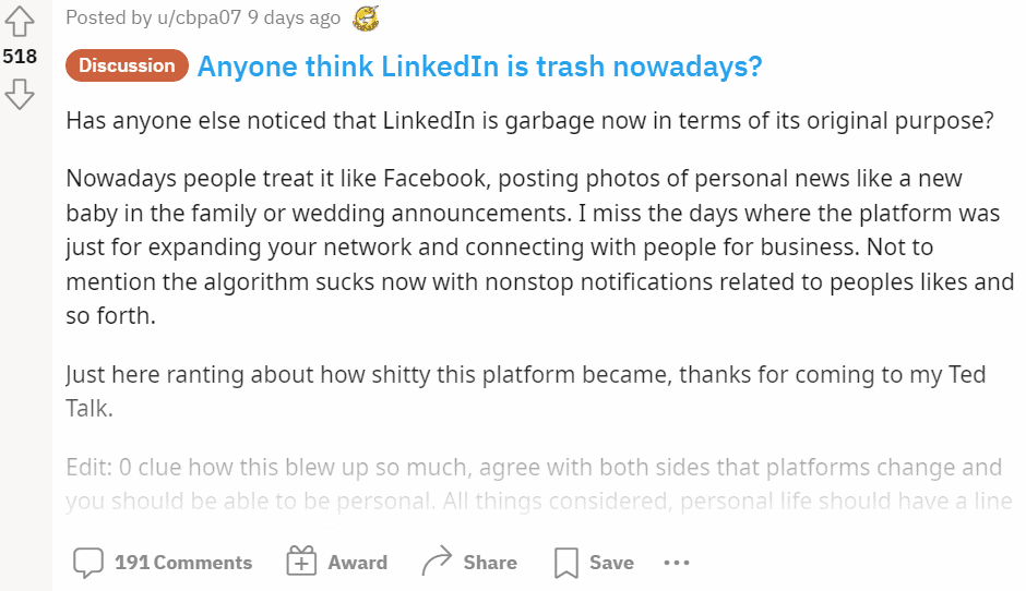 LinkedIn community