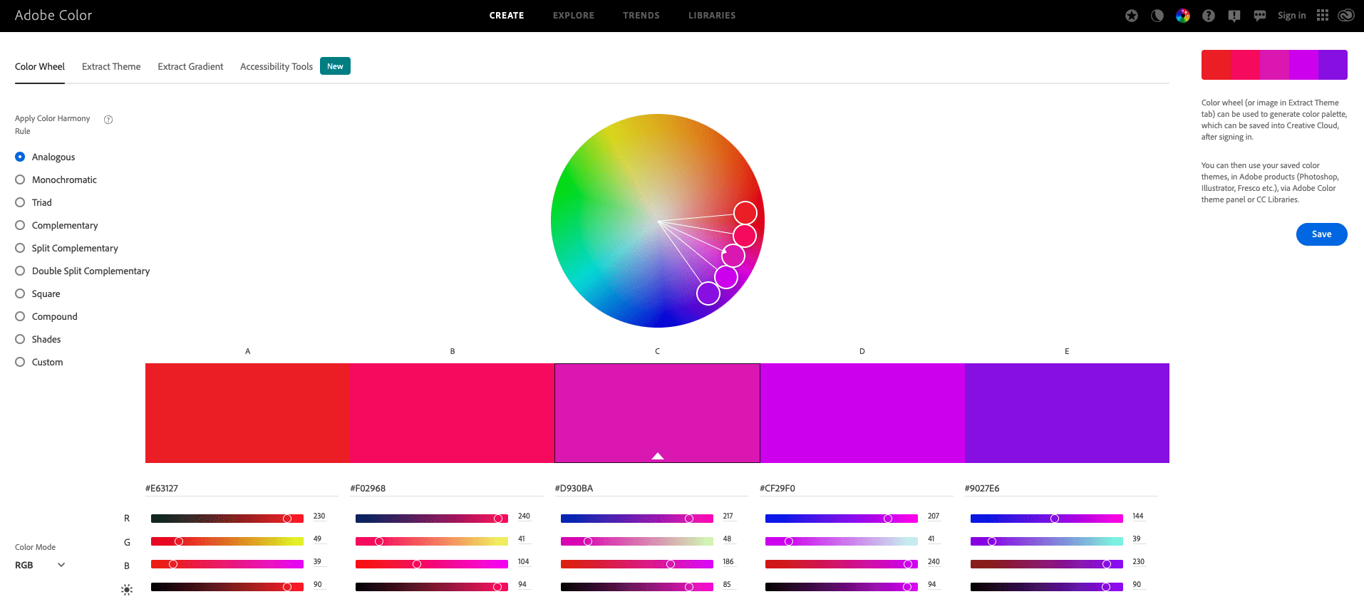Color Wheel app