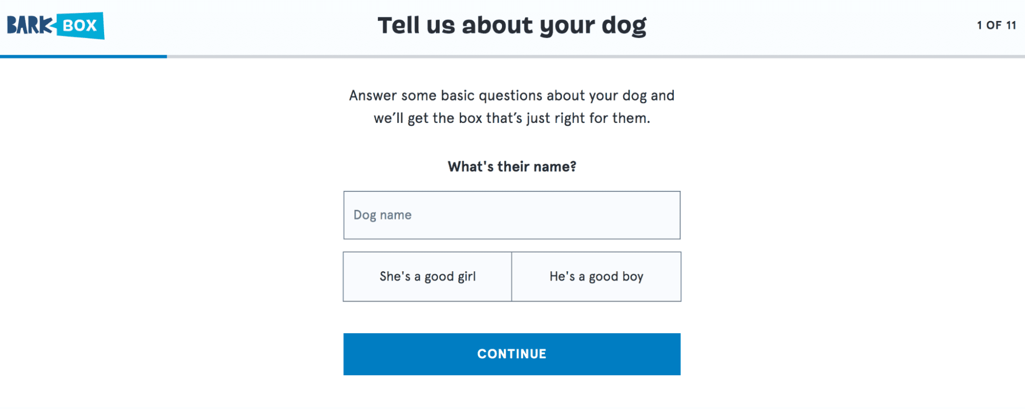 BarkBox's product landing page