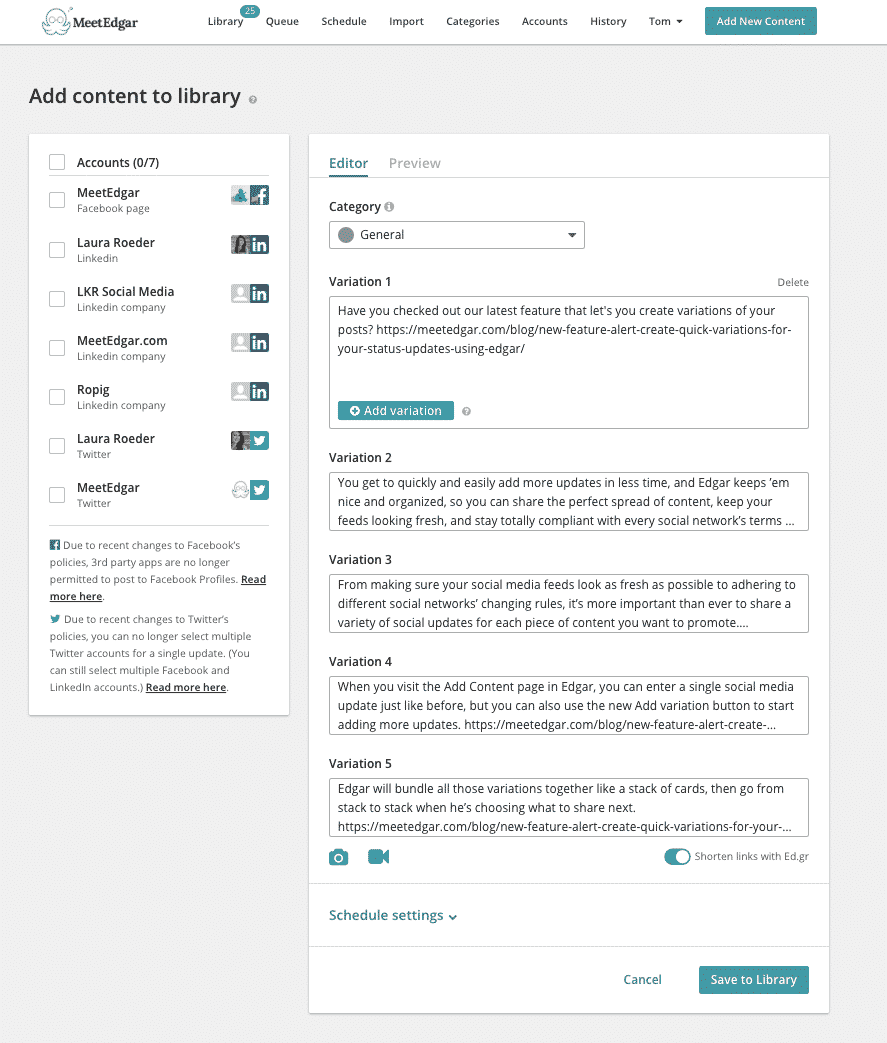 Hootsuite alternatives - MeetEdgar