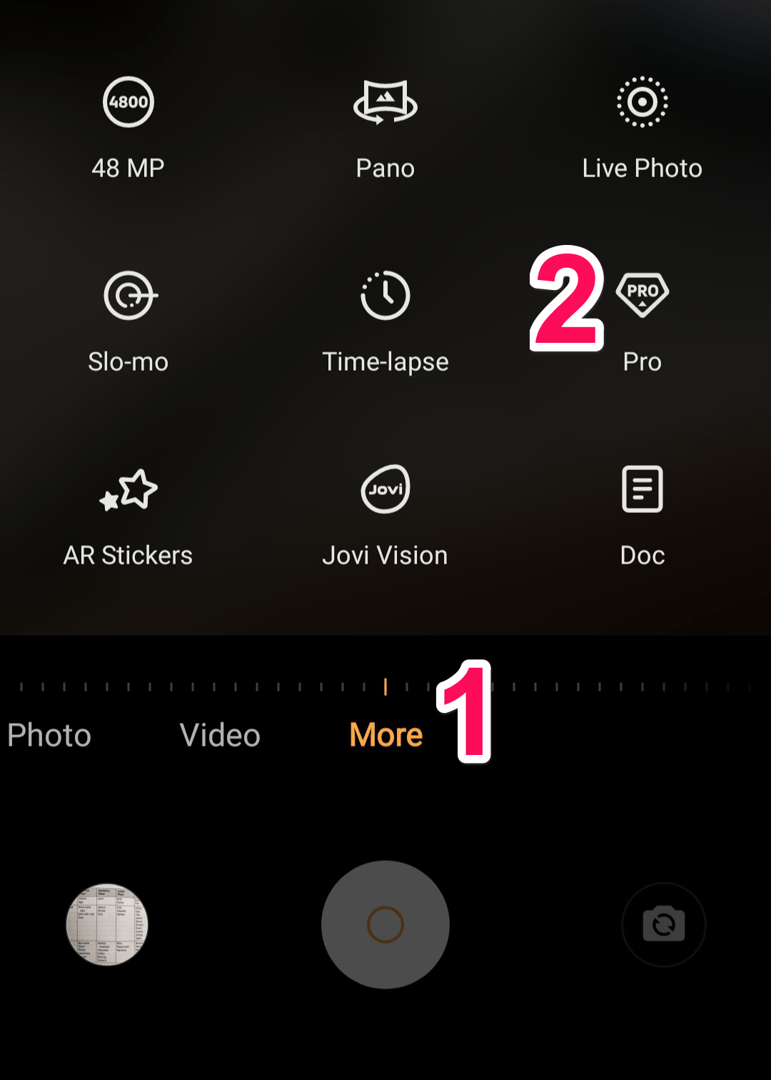 Android Pro mode