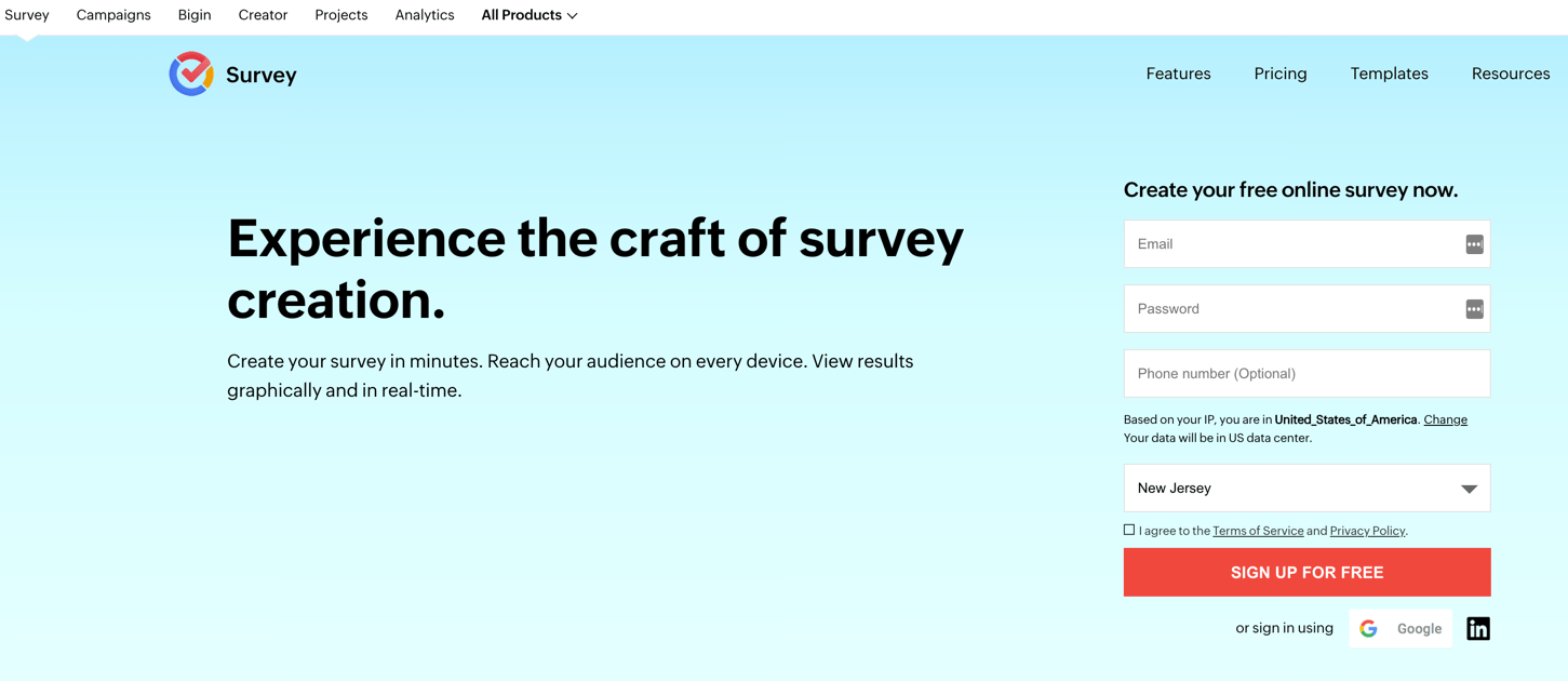 Survey Monkey Alternative - Zoho Survey