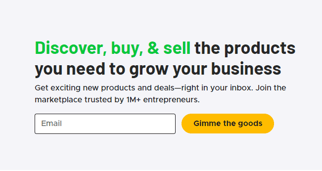 sign-up form built and customized with Sumo on the AppSumo website