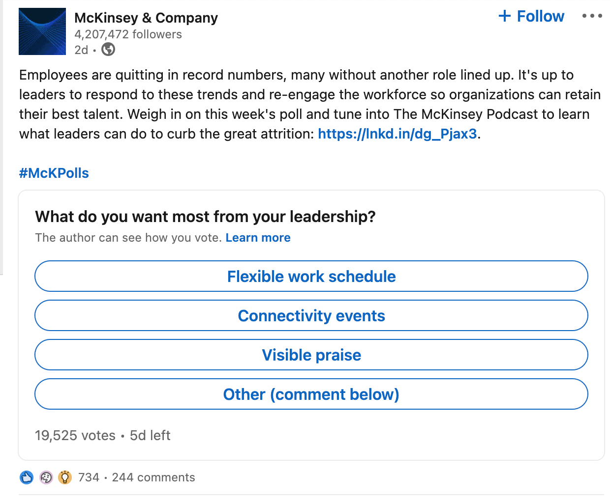 LinkedIn post by McKinsey & Company