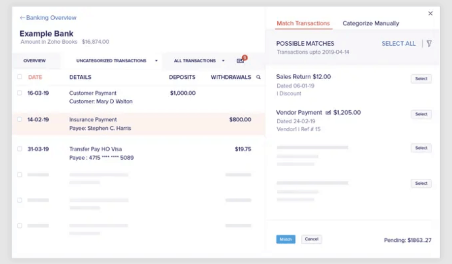 zoho books bookkeeping software
