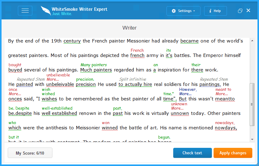 grammarly alternative - WhiteSmoke