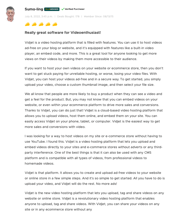 Review of Vidjet