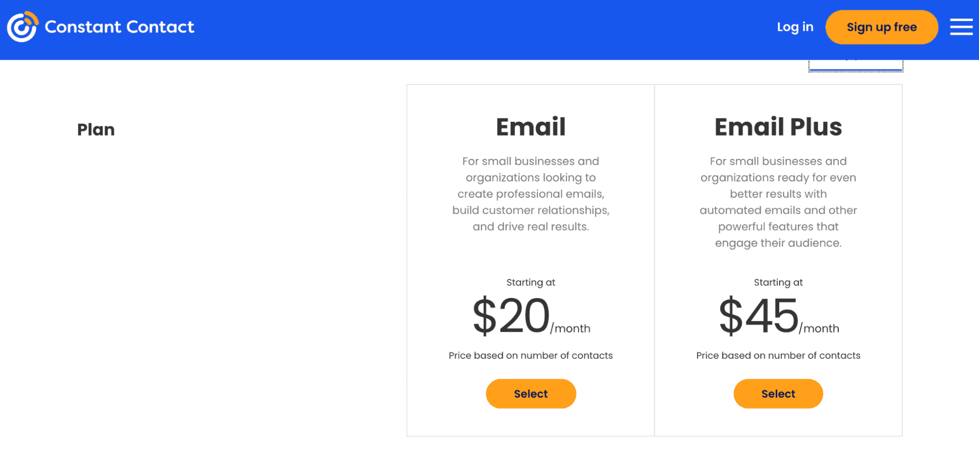 Constant Contact Pricing