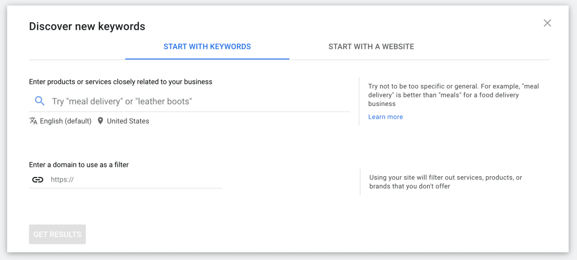 SEO tool for Keyword Planner 
