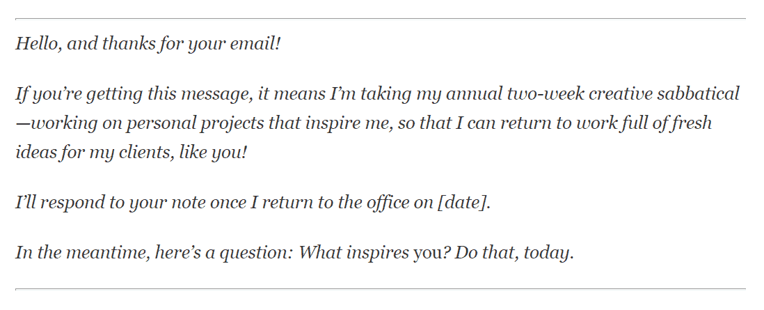 Email from The Muse