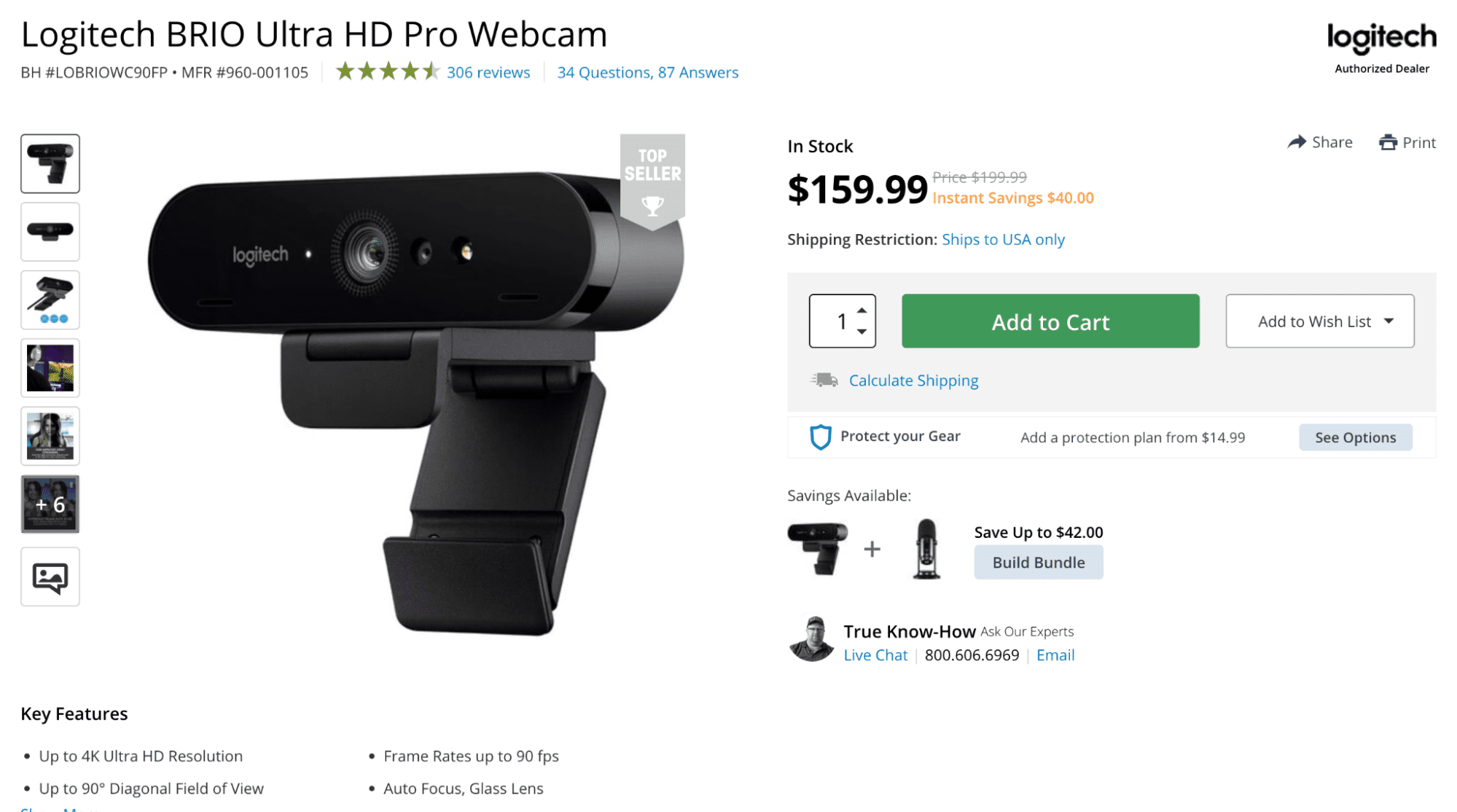 Logitech BRIO 4k Webcam