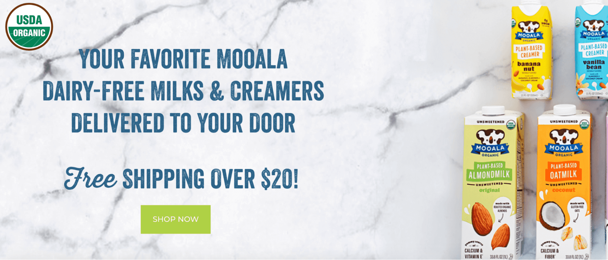 Mooala's product landing page