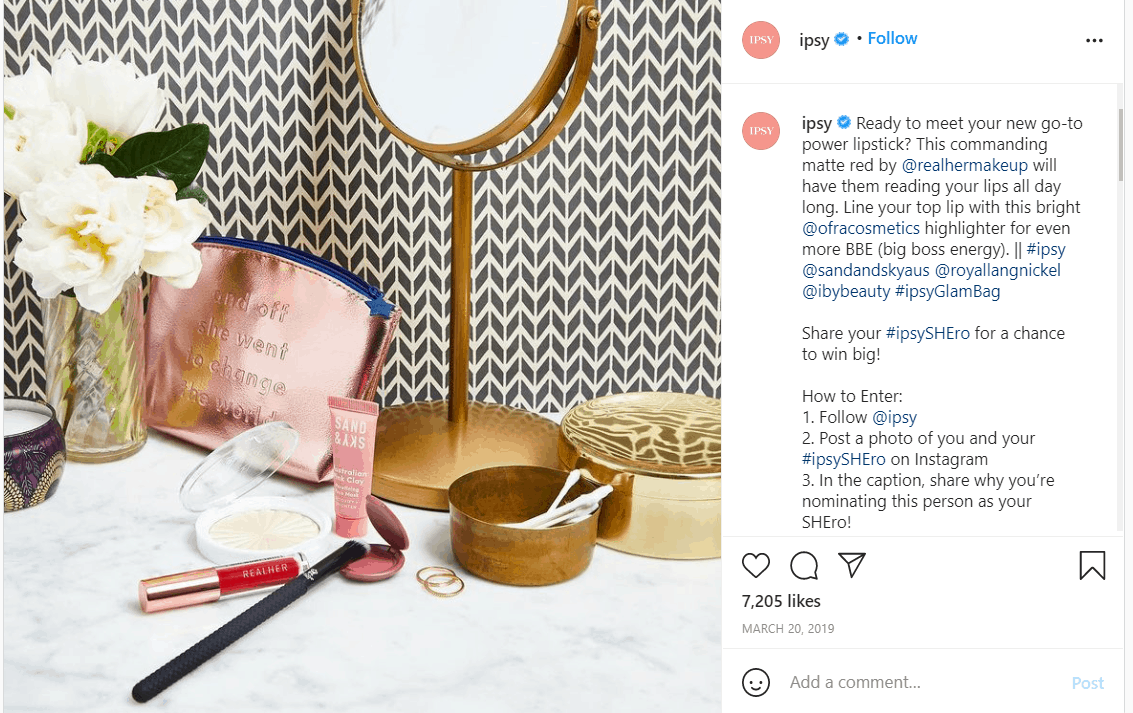 ipsy insta post