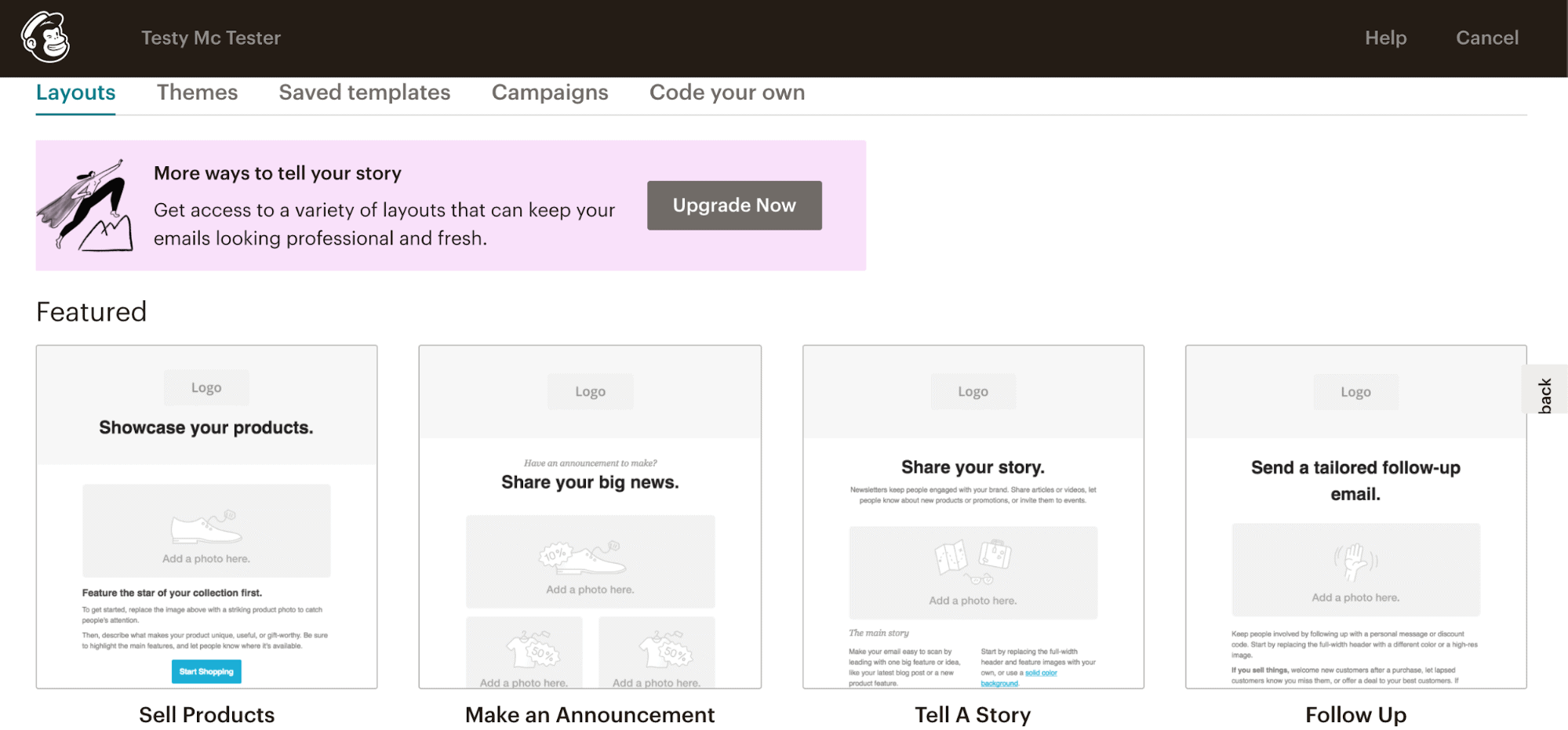 Mailchimp email template